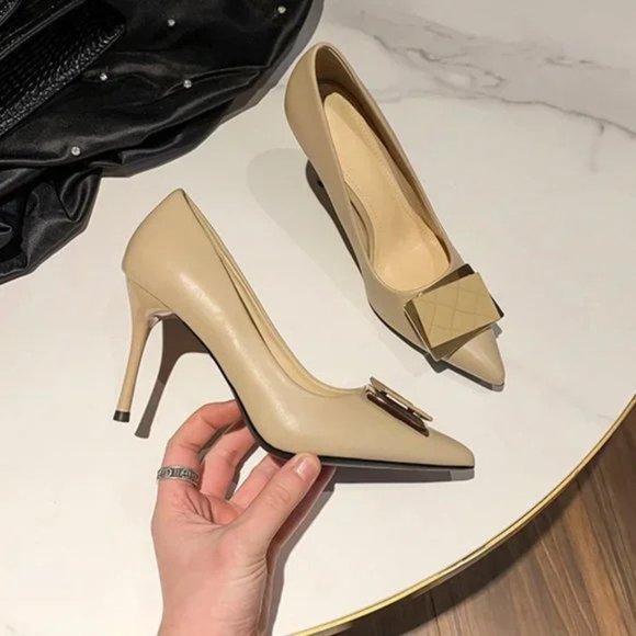 New spring pointed female fine heel deduction temperament single shoes - Picture 2 of 5